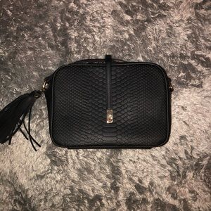Black crossbody shoulder bag
